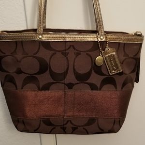 Coach Signature Brown/Bronze Purse